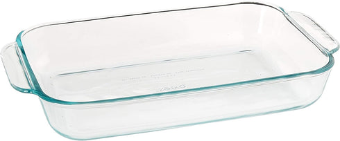 Pyrex Basics 2 Quart Glass Oblong Baking Dish, Clear 11.1 in. x 7.1 in. x 1.7 in....